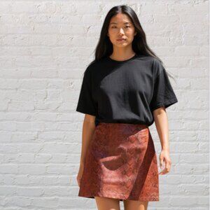 CURRANTS -- Mini-Skirt, Red and Black in Snake-Skin Print, NWT